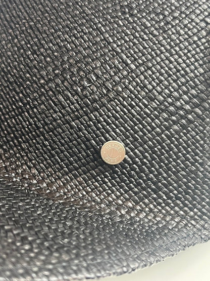 【中古美品】【レディース】 HERMES エルメス 帽子 キャスケット キャップ ストロー 籐 麦わら帽子 セリエボタン シルクボタン ストロー ブラック 60 183-250901-SS-02-ich カラー：ブラック 万代Net店