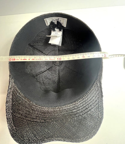 【中古美品】【レディース】 HERMES エルメス 帽子 キャスケット キャップ ストロー 籐 麦わら帽子 セリエボタン シルクボタン ストロー ブラック 60 183-250901-SS-02-ich カラー：ブラック 万代Net店