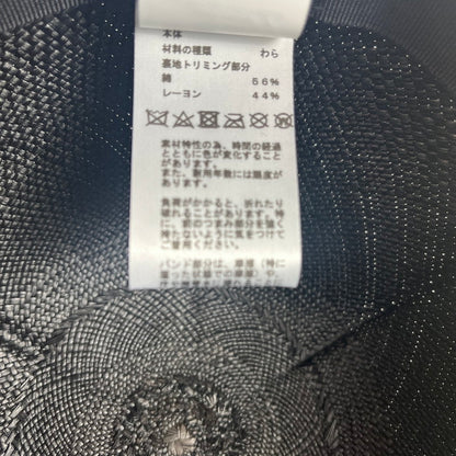 【中古美品】【レディース】 HERMES エルメス 帽子 キャスケット キャップ ストロー 籐 麦わら帽子 セリエボタン シルクボタン ストロー ブラック 60 183-250901-SS-02-ich カラー：ブラック 万代Net店