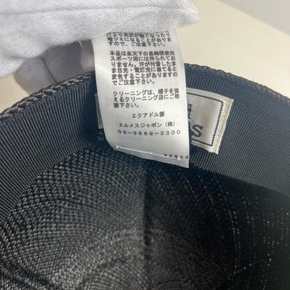 【中古美品】【レディース】 HERMES エルメス 帽子 キャスケット キャップ ストロー 籐 麦わら帽子 セリエボタン シルクボタン ストロー ブラック 60 183-250901-SS-02-ich カラー：ブラック 万代Net店