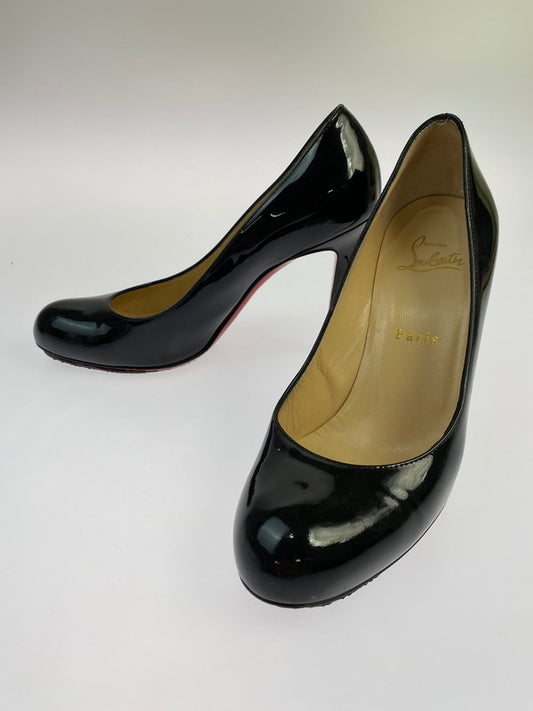 【中古品】【レディース】 Christian Louboutin クリスチャンルブタン パテントレザー パンプス ピンヒール 183-260301-AS-22-min サイズ：37 1/2 カラー：ブラック 万代Net店