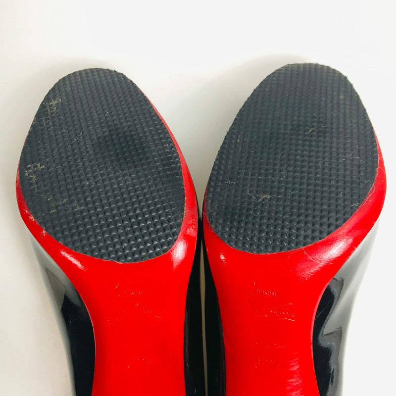 【中古品】【レディース】 Christian Louboutin クリスチャンルブタン パテントレザー パンプス ピンヒール 183-260301-AS-22-min サイズ：37 1/2 カラー：ブラック 万代Net店