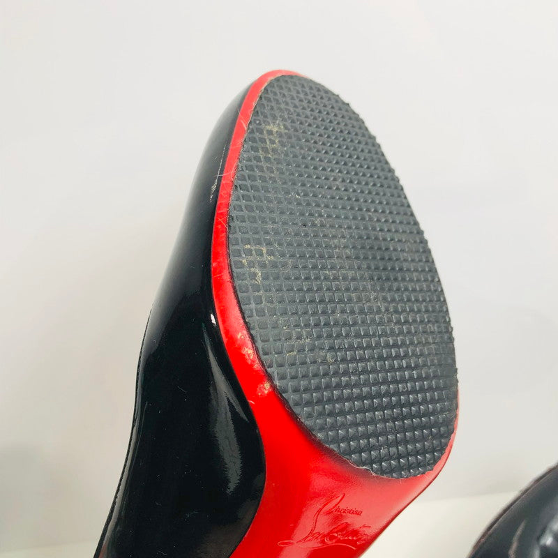 【中古品】【レディース】 Christian Louboutin クリスチャンルブタン パテントレザー パンプス ピンヒール 183-260301-AS-22-min サイズ：37 1/2 カラー：ブラック 万代Net店