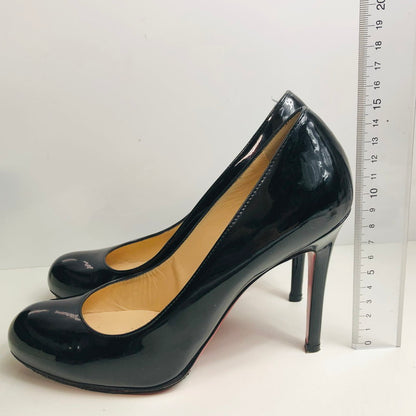 【中古品】【レディース】 Christian Louboutin クリスチャンルブタン パテントレザー パンプス ピンヒール 183-260301-AS-22-min サイズ：37 1/2 カラー：ブラック 万代Net店