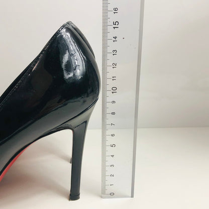 【中古品】【レディース】 Christian Louboutin クリスチャンルブタン パテントレザー パンプス ピンヒール 183-260301-AS-22-min サイズ：37 1/2 カラー：ブラック 万代Net店