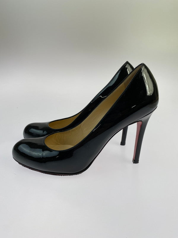 【中古品】【レディース】 Christian Louboutin クリスチャンルブタン パテントレザー パンプス ピンヒール 183-260301-AS-22-min サイズ：37 1/2 カラー：ブラック 万代Net店