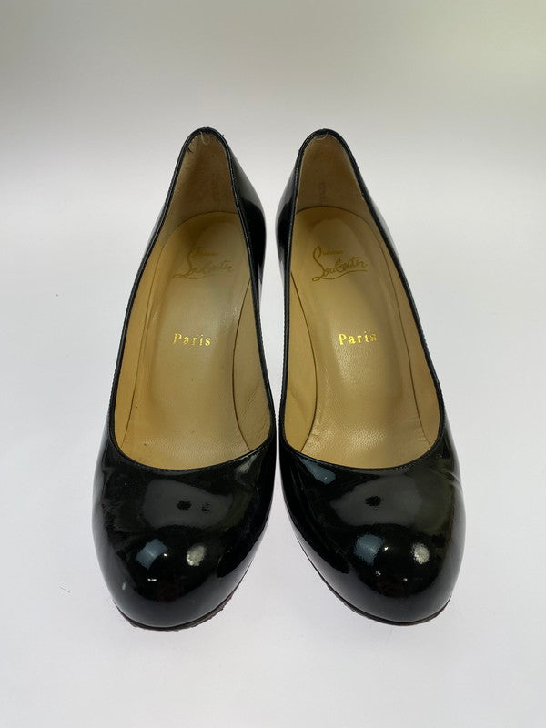 【中古品】【レディース】 Christian Louboutin クリスチャンルブタン パテントレザー パンプス ピンヒール 183-260301-AS-22-min サイズ：37 1/2 カラー：ブラック 万代Net店