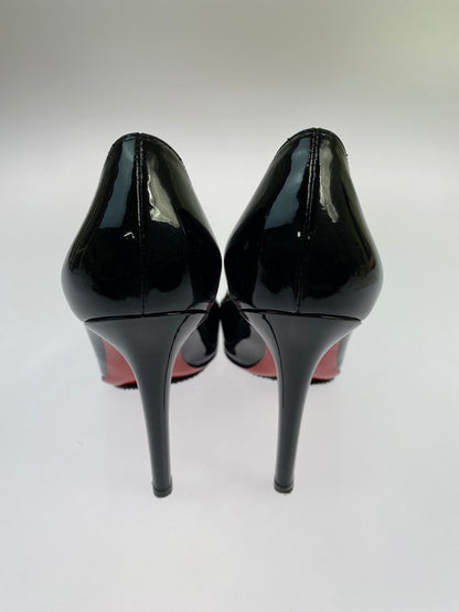 【中古品】【レディース】 Christian Louboutin クリスチャンルブタン パテントレザー パンプス ピンヒール 183-260301-AS-22-min サイズ：37 1/2 カラー：ブラック 万代Net店