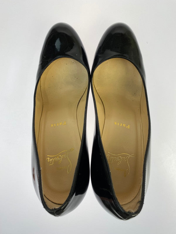 【中古品】【レディース】 Christian Louboutin クリスチャンルブタン パテントレザー パンプス ピンヒール 183-260301-AS-22-min サイズ：37 1/2 カラー：ブラック 万代Net店