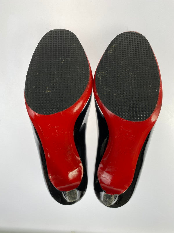 【中古品】【レディース】 Christian Louboutin クリスチャンルブタン パテントレザー パンプス ピンヒール 183-260301-AS-22-min サイズ：37 1/2 カラー：ブラック 万代Net店