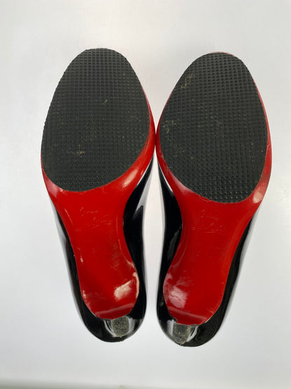 【中古品】【レディース】 Christian Louboutin クリスチャンルブタン パテントレザー パンプス ピンヒール 183-260301-AS-22-min サイズ：37 1/2 カラー：ブラック 万代Net店