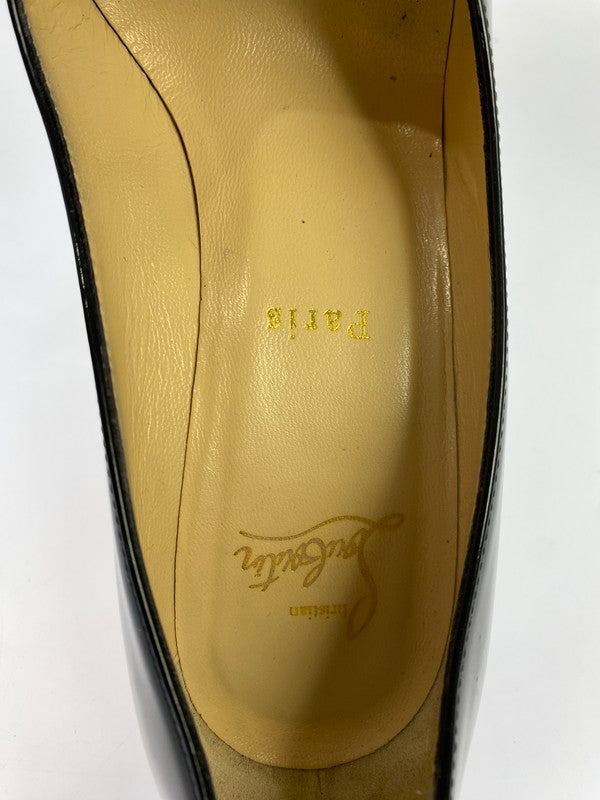 【中古品】【レディース】 Christian Louboutin クリスチャンルブタン パテントレザー パンプス ピンヒール 183-260301-AS-22-min サイズ：37 1/2 カラー：ブラック 万代Net店