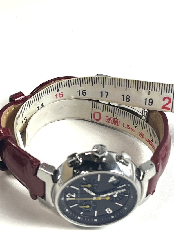 【中古品】【レディース】 LOUIS VUITTON ルイ・ヴィトン タンブール クロノグラフ Q1321 SS 箱あり 替えベルト付き 電池交換済 179-250901-SS-03-ich 万代Net店