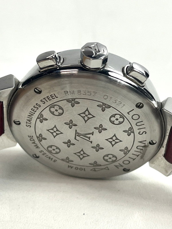 【中古品】【レディース】 LOUIS VUITTON ルイ・ヴィトン タンブール クロノグラフ Q1321 SS 箱あり 替えベルト付き 電池交換済 179-250901-SS-03-ich 万代Net店