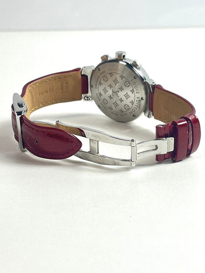 【中古品】【レディース】 LOUIS VUITTON ルイ・ヴィトン タンブール クロノグラフ Q1321 SS 箱あり 替えベルト付き 電池交換済 179-250901-SS-03-ich 万代Net店