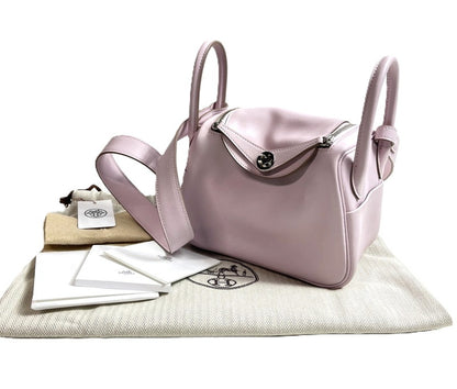 【中古美品】【レディース】 未使用 エルメス ミニリンディ20 ヴォースイフト ヴェルソ モーヴペール ピンク B刻印 シルバー金具 2way ショルダーバッグ 180-250829-SS-01-ich 万代Net店