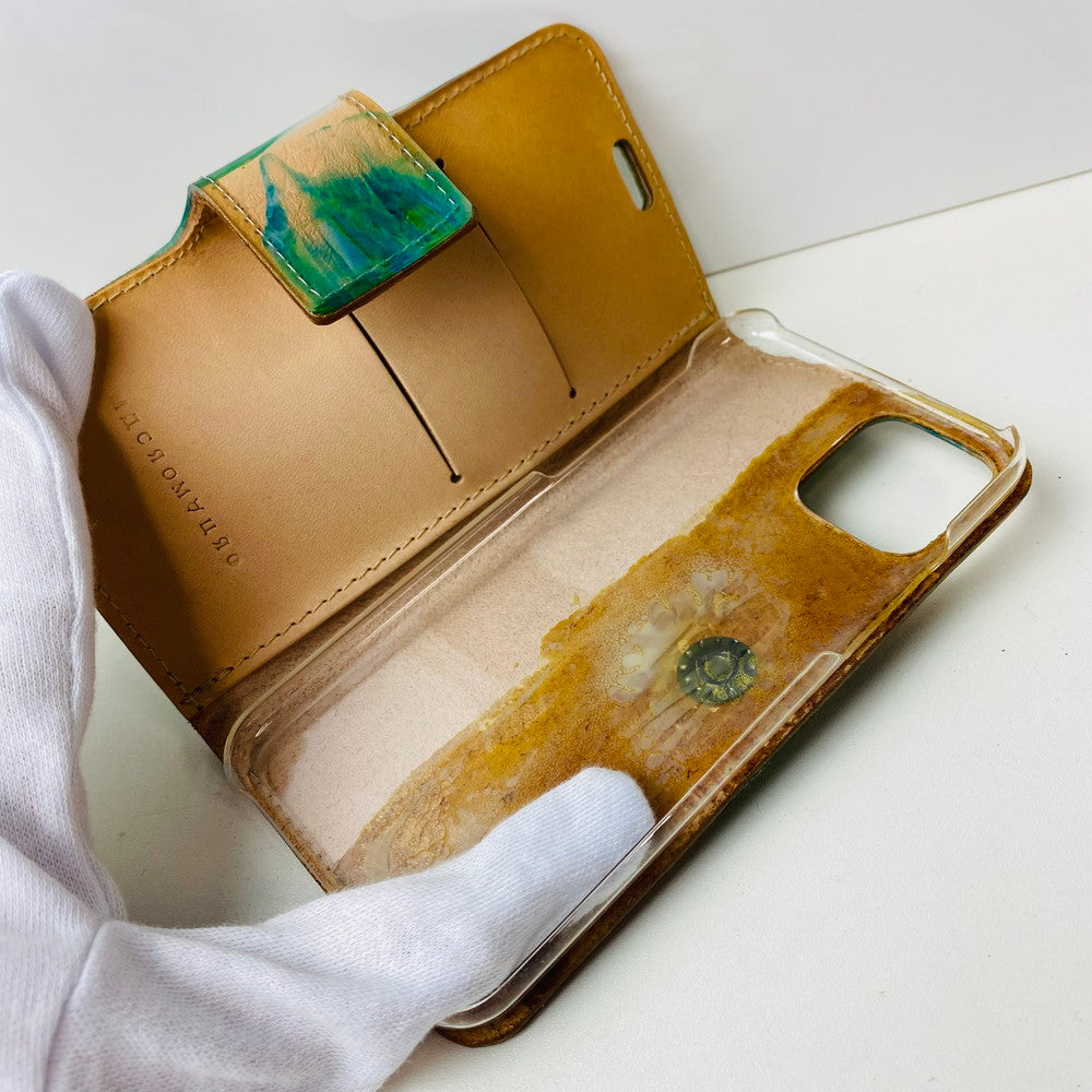 【中古美品】【レディース】 macromauro マクロマウロ iPhoneケース ヌメ革 ペイント ビニール iPhone12,13用 106-251128-AA-08-ich 万代Net店