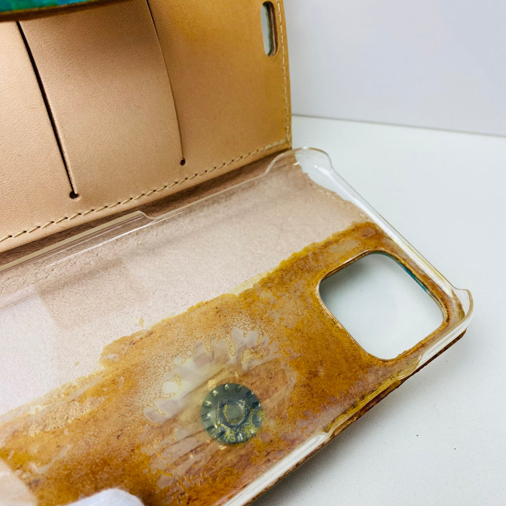 【中古美品】【レディース】 macromauro マクロマウロ iPhoneケース ヌメ革 ペイント ビニール iPhone12,13用 106-251128-AA-08-ich 万代Net店