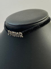 【中古品】【メンズ】 Christian Dior クリスチャンディオール J’ADIOR ジャ ディオール ベロア ラインストーン チョーカー ネックレス 182-260307-SH-14-min カラー：ブラック 万代Net店