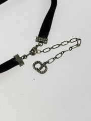 【中古品】【メンズ】 Christian Dior クリスチャンディオール J’ADIOR ジャ ディオール ベロア ラインストーン チョーカー ネックレス 182-260307-SH-14-min カラー：ブラック 万代Net店