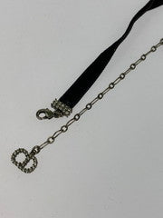 【中古品】【メンズ】 Christian Dior クリスチャンディオール J’ADIOR ジャ ディオール ベロア ラインストーン チョーカー ネックレス 182-260307-SH-14-min カラー：ブラック 万代Net店