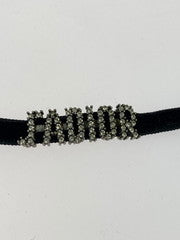 【中古品】【メンズ】 Christian Dior クリスチャンディオール J’ADIOR ジャ ディオール ベロア ラインストーン チョーカー ネックレス 182-260307-SH-14-min カラー：ブラック 万代Net店
