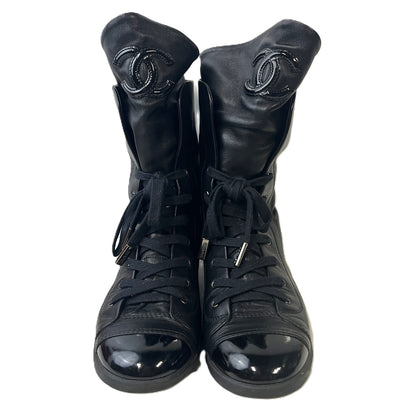 【中古品】【レディース】 CHANEL シャネル レザー エナメル ブーツ ブラック サイズ表記無し 183-251213-SS-01-ich カラー：ブラック 万代Net店