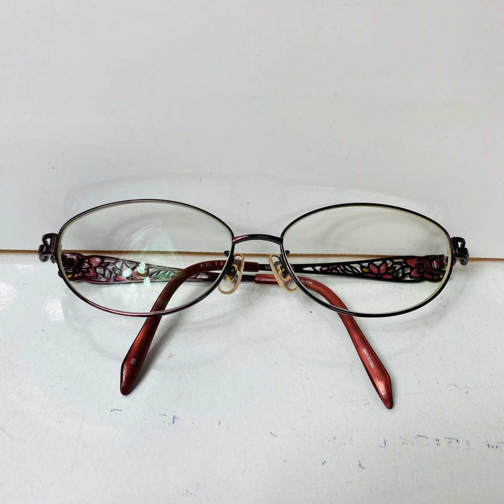 【中古品】【レディース】 NICELY by fitti ナイスリー 眼鏡 FT-145 ワインレッド 度入り 本体とケース不一致 203-260107-AA-06-ich 万代Net店
