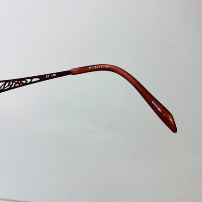 【中古品】【レディース】 NICELY by fitti ナイスリー 眼鏡 FT-145 ワインレッド 度入り 本体とケース不一致 203-260107-AA-06-ich 万代Net店