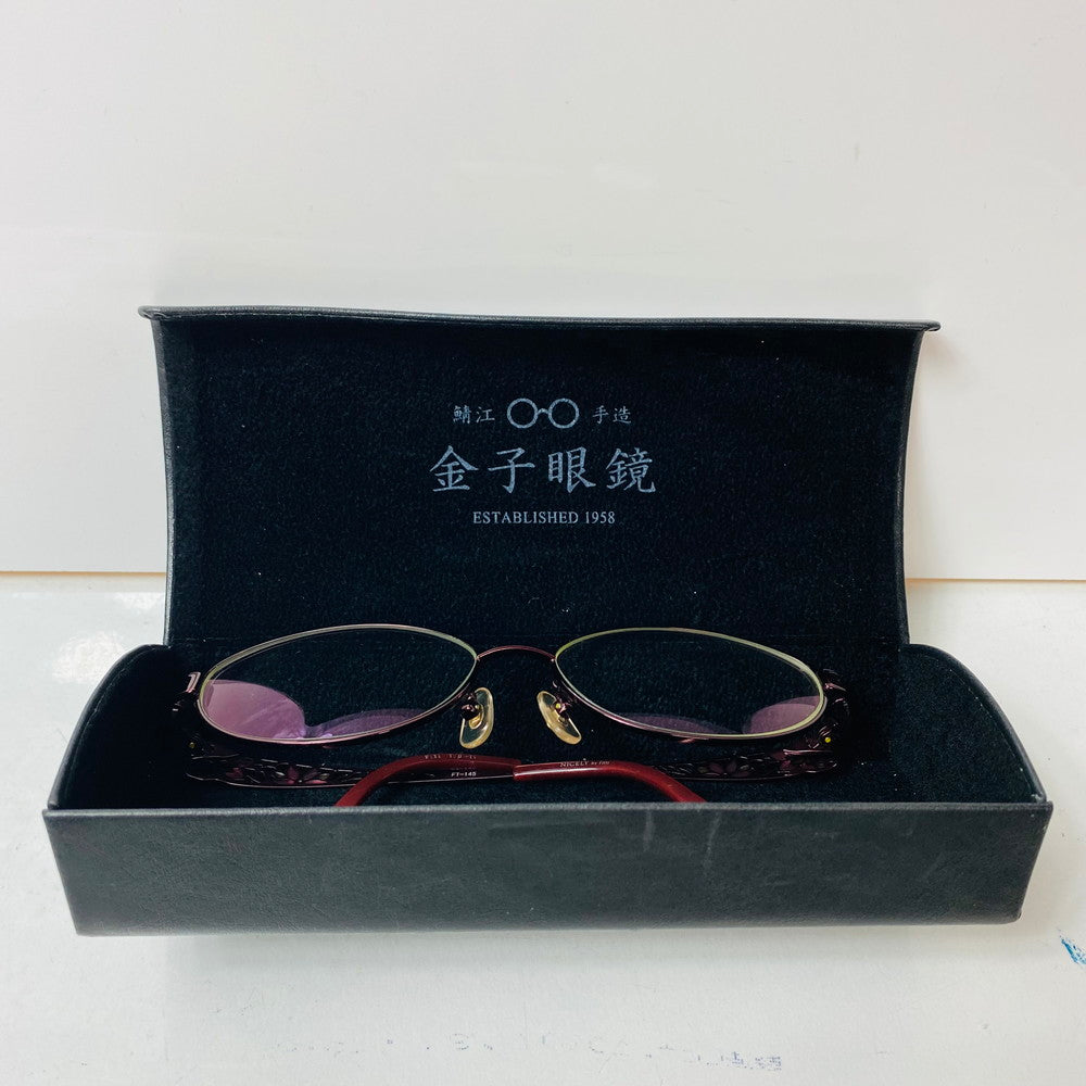 【中古品】【レディース】 NICELY by fitti ナイスリー 眼鏡 FT-145 ワインレッド 度入り 本体とケース不一致 203-260107-AA-06-ich 万代Net店