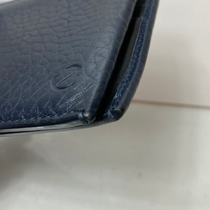 【中古品】【レディース】 ecco エコー 二つ折り財布 レザー ネイビー 200-260330-HN-01-ich 万代Net店