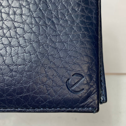 【中古品】【レディース】 ecco エコー 二つ折り財布 レザー ネイビー 200-260330-HN-01-ich 万代Net店