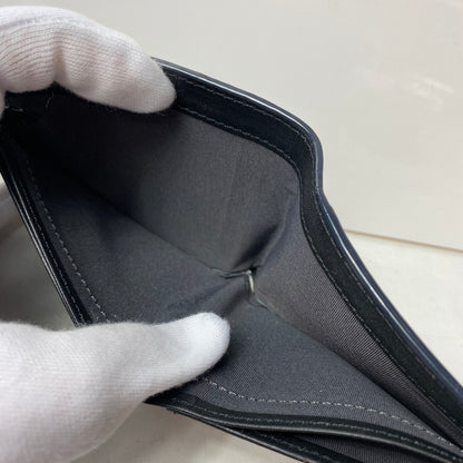 【中古品】【レディース】 ecco エコー 二つ折り財布 レザー ネイビー 200-260330-HN-01-ich 万代Net店