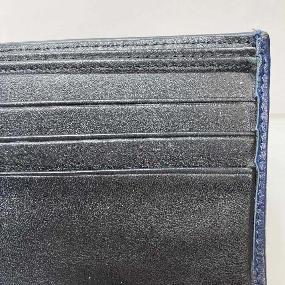 【中古品】【レディース】 ecco エコー 二つ折り財布 レザー ネイビー 200-260330-HN-01-ich 万代Net店