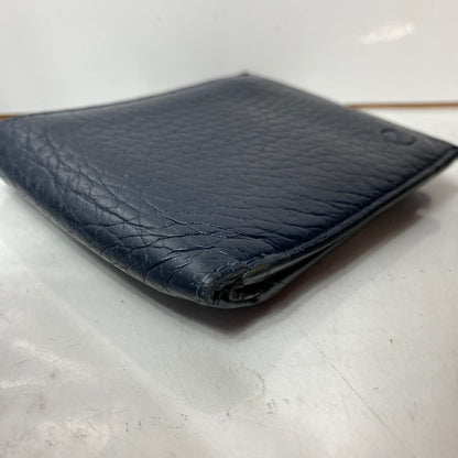 【中古品】【レディース】 ecco エコー 二つ折り財布 レザー ネイビー 200-260330-HN-01-ich 万代Net店