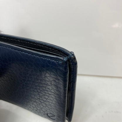【中古品】【レディース】 ecco エコー 二つ折り財布 レザー ネイビー 200-260330-HN-01-ich 万代Net店