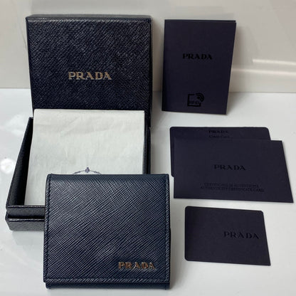 【中古美品】【メンズ/レディース】 PRADA プラダ コインケース 小銭入れ 2MM935 サフィアーノレザー ネイビー 181-260414-AA-01-ich 万代Net店