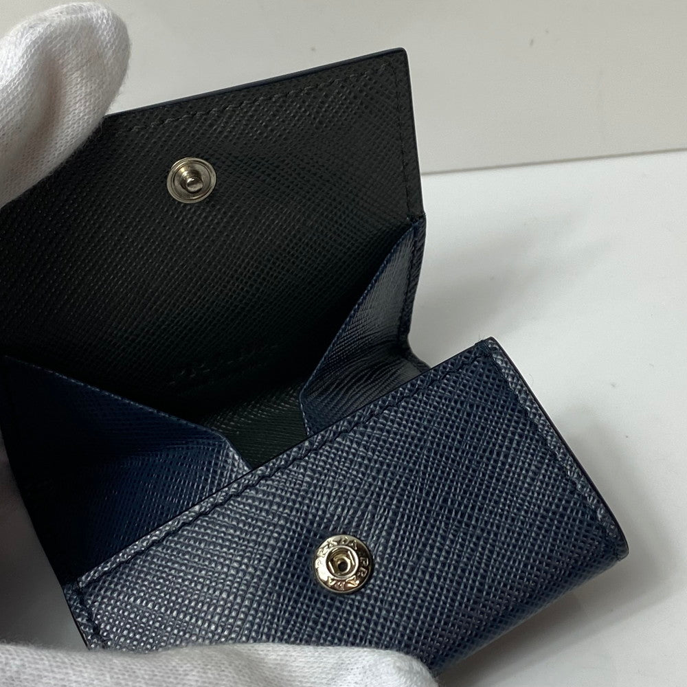 【中古美品】【メンズ/レディース】 PRADA プラダ コインケース 小銭入れ 2MM935 サフィアーノレザー ネイビー 181-260414-AA-01-ich 万代Net店