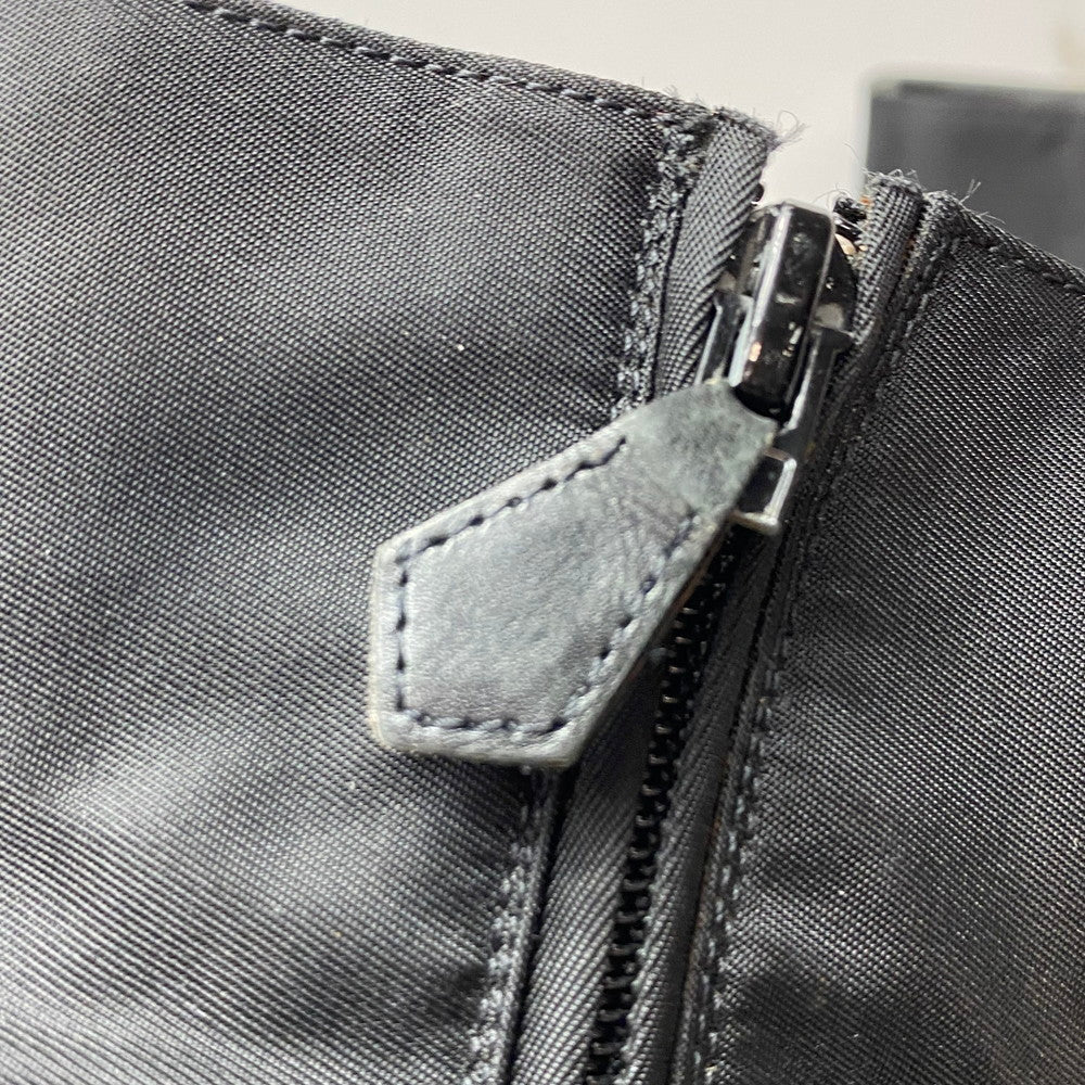 【中古品】【レディース】 HERMES エルメス レディース ブーツ ナイロン レザー 切替 サイドジップ ブラック サイズ37.5 183-260513-AA-05-ich 万代Net店