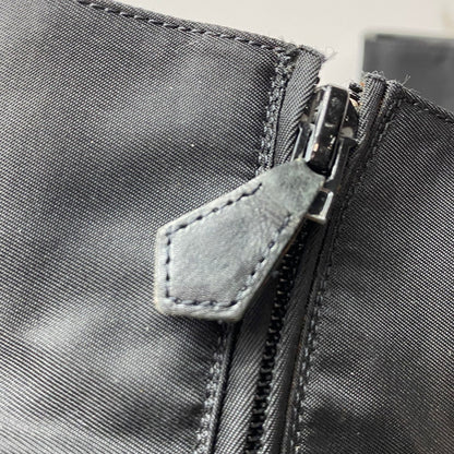 【中古品】【レディース】 HERMES エルメス レディース ブーツ ナイロン レザー 切替 サイドジップ ブラック サイズ37.5 183-260513-AA-05-ich 万代Net店
