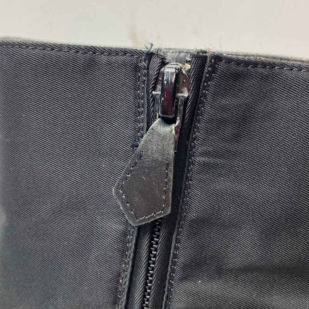 【中古品】【レディース】 HERMES エルメス レディース ブーツ ナイロン レザー 切替 サイドジップ ブラック サイズ37.5 183-260513-AA-05-ich 万代Net店