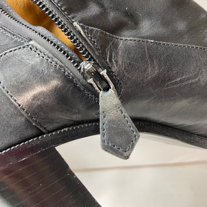 【中古品】【レディース】 HERMES エルメス レディース ブーツ ナイロン レザー 切替 サイドジップ ブラック サイズ37.5 183-260513-AA-05-ich 万代Net店