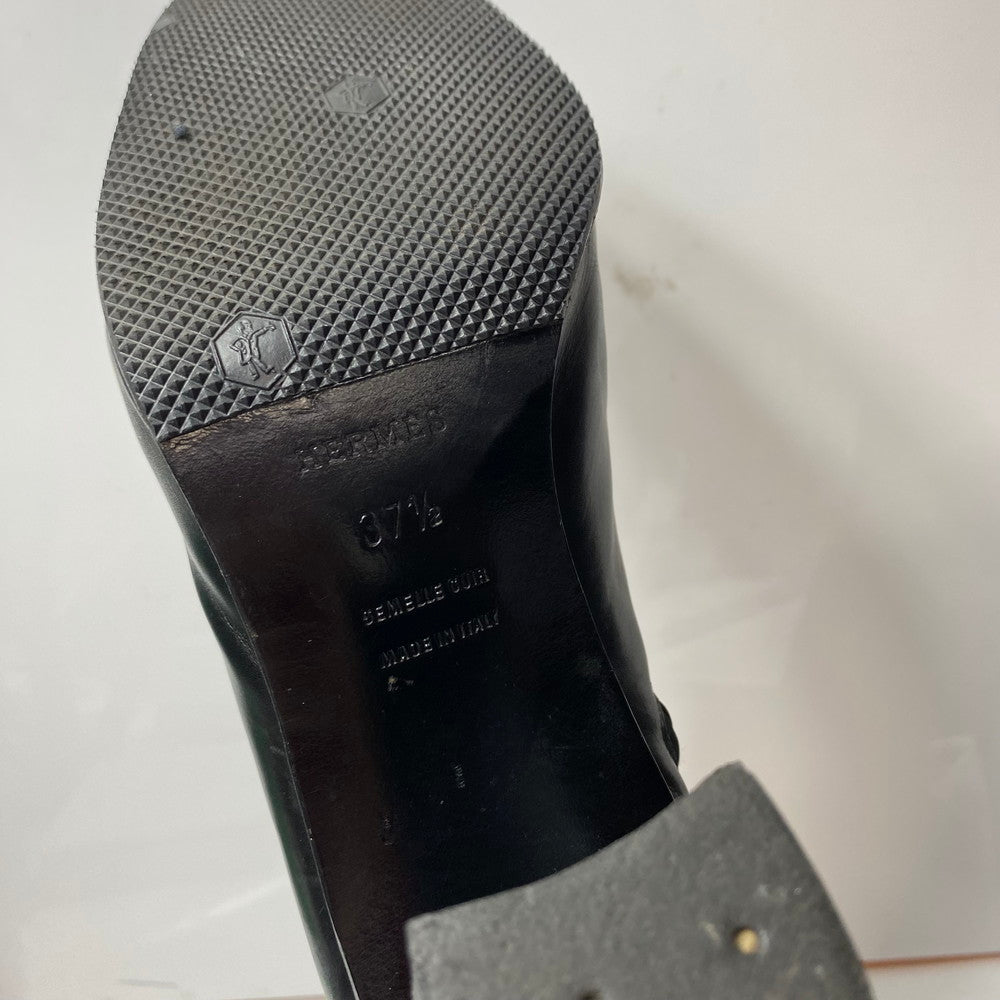 【中古品】【レディース】 HERMES エルメス レディース ブーツ ナイロン レザー 切替 サイドジップ ブラック サイズ37.5 183-260513-AA-05-ich 万代Net店