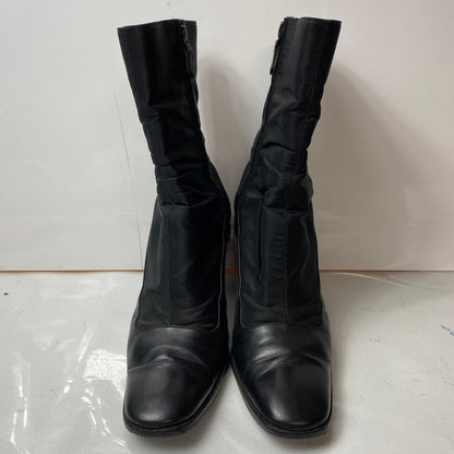 【中古品】【レディース】 HERMES エルメス レディース ブーツ ナイロン レザー 切替 サイドジップ ブラック サイズ37.5 183-260513-AA-05-ich 万代Net店