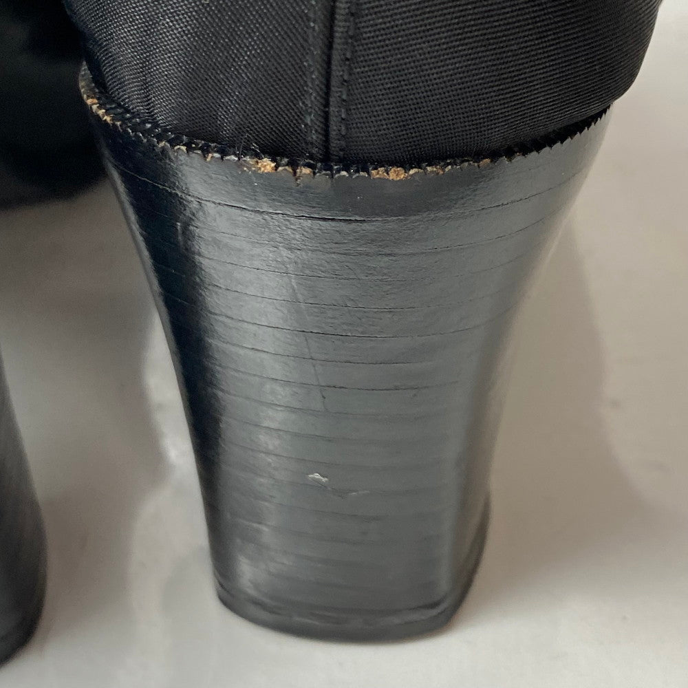 【中古品】【レディース】 HERMES エルメス レディース ブーツ ナイロン レザー 切替 サイドジップ ブラック サイズ37.5 183-260513-AA-05-ich 万代Net店