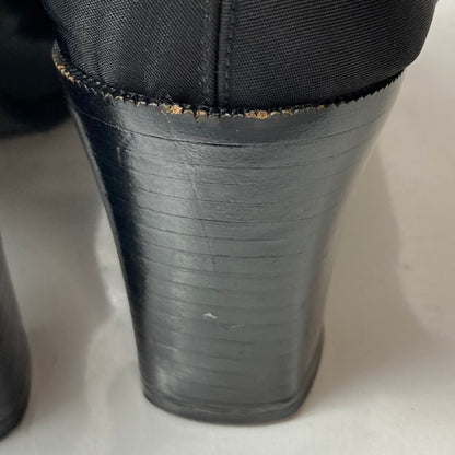 【中古品】【レディース】 HERMES エルメス レディース ブーツ ナイロン レザー 切替 サイドジップ ブラック サイズ37.5 183-260513-AA-05-ich 万代Net店