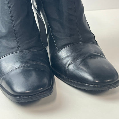 【中古品】【レディース】 HERMES エルメス レディース ブーツ ナイロン レザー 切替 サイドジップ ブラック サイズ37.5 183-260513-AA-05-ich 万代Net店