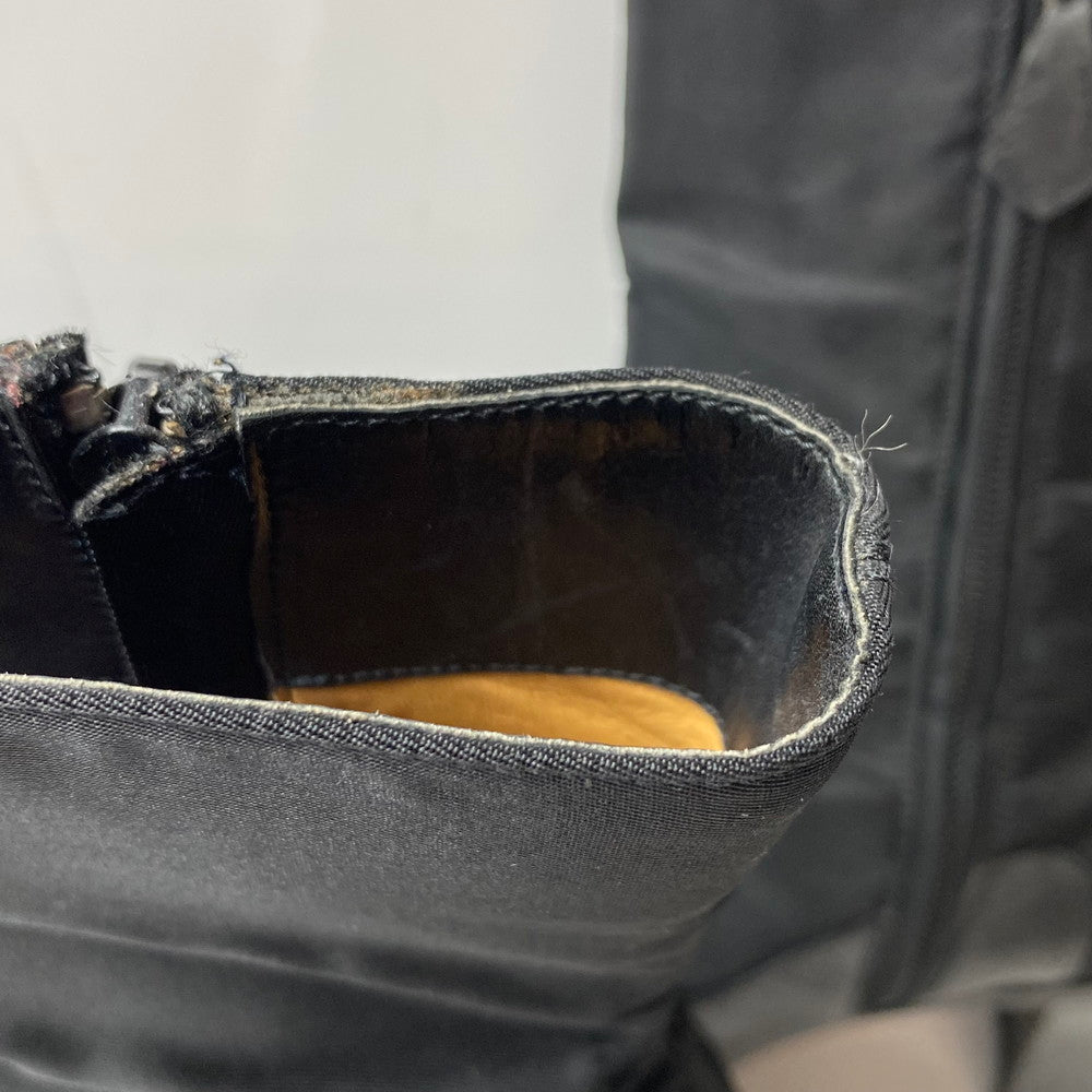 【中古品】【レディース】 HERMES エルメス レディース ブーツ ナイロン レザー 切替 サイドジップ ブラック サイズ37.5 183-260513-AA-05-ich 万代Net店