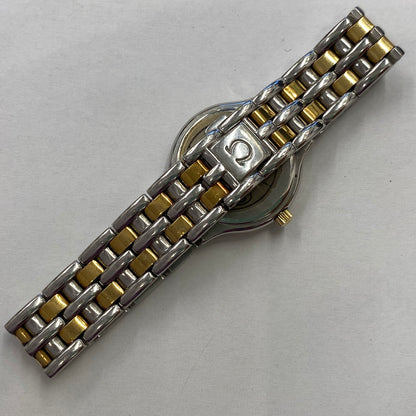 【中古品】【レディース】 OMEGA オメガ シンボル K18/ステンレス コンビ 595.0101 クォーツ レディース腕時計 稼働品 197-260614-KB-11-ich 万代Net店