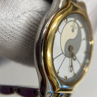 【中古品】【レディース】 OMEGA オメガ シンボル K18/ステンレス コンビ 595.0101 クォーツ レディース腕時計 稼働品 197-260614-KB-11-ich 万代Net店